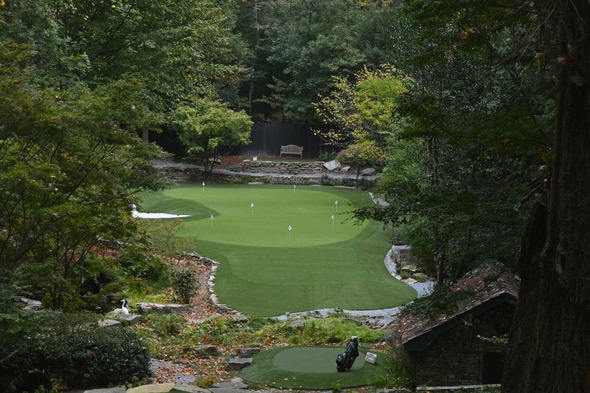 Phoenix Synthetic Putting Green amidst trees