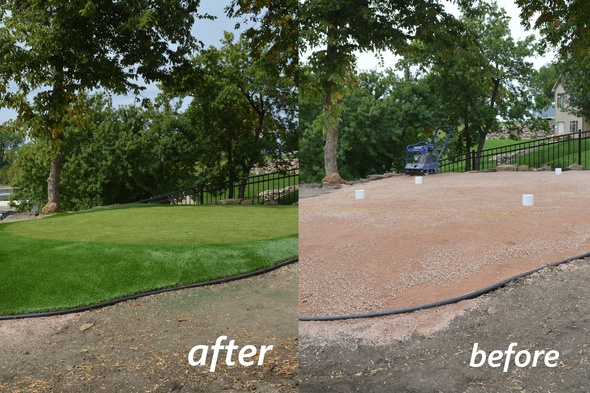 Phoenix backyard putting green before and after