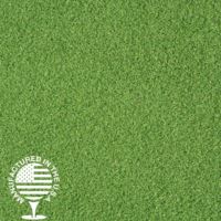 Close-up of premium green artificial grass putting turf, manufactured in the USA, featuring a smooth, consistent surface ideal for backyard putting greens and golf practice areas by Southwest Greens.