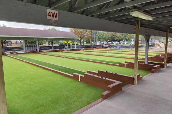 Phoenix Bocce Ball Game using artificial grass