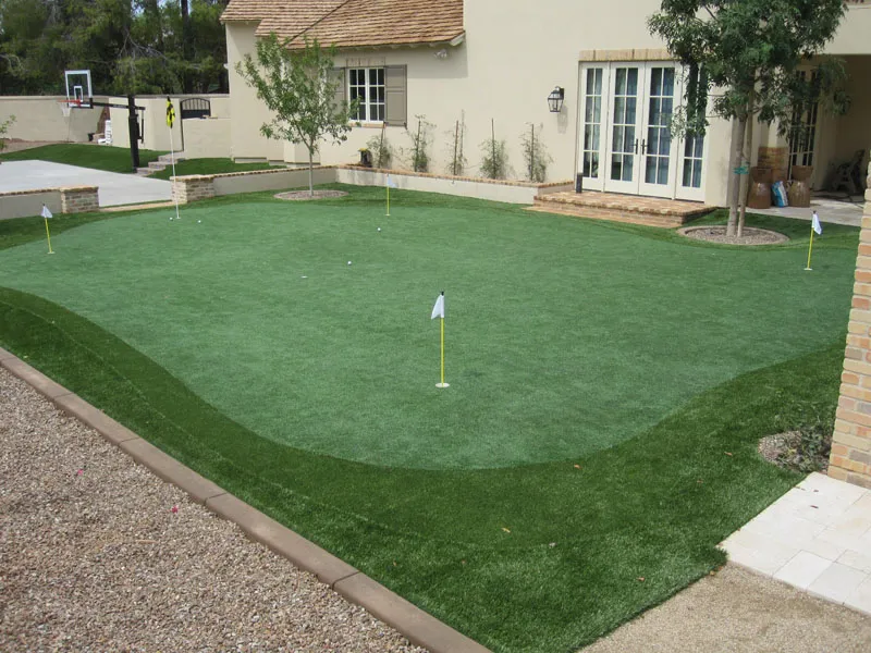a putting green in a backyard