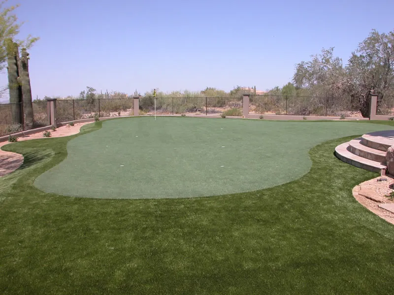 putting green overlooking mountains