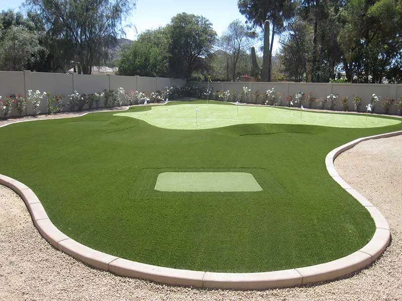 a putting green in a backyard