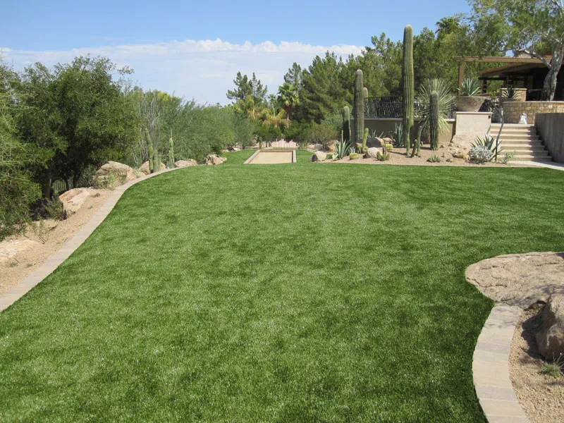 artificial turf in a backyard 